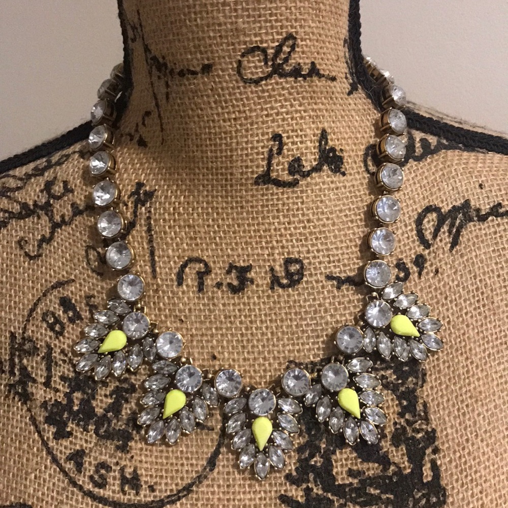 J.CREW green and diamond necklace
