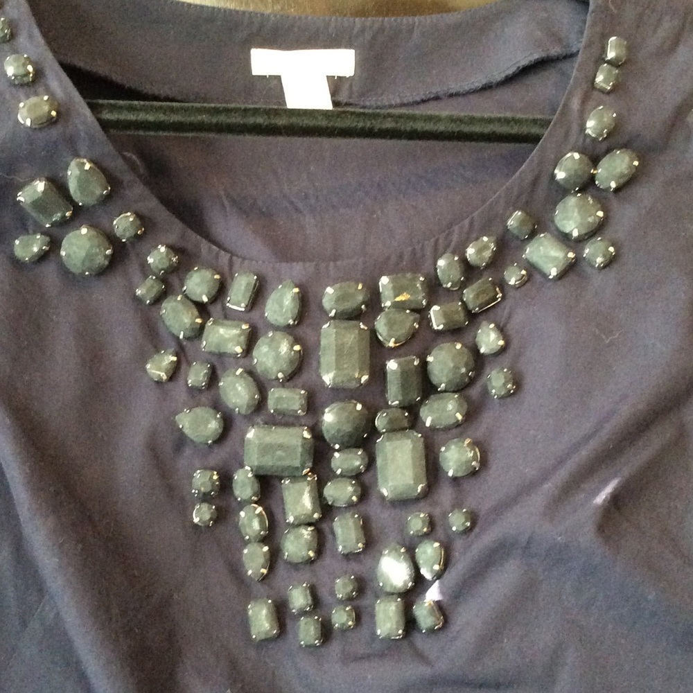 Jcrew beaded top - navy