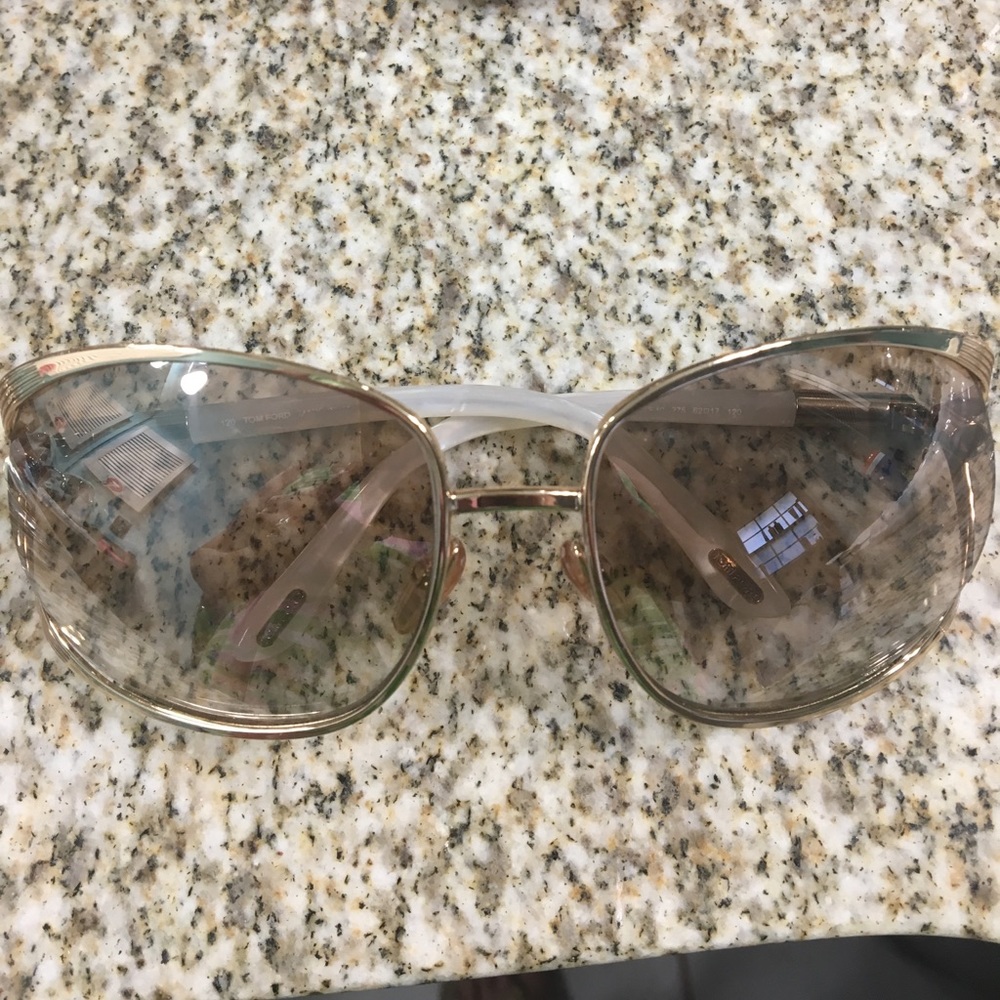 Tom Ford sunglasses gold and white