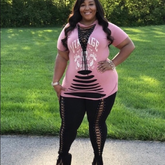 4/$24 Lace Up Vintage Tunic - Picture 2 of 2