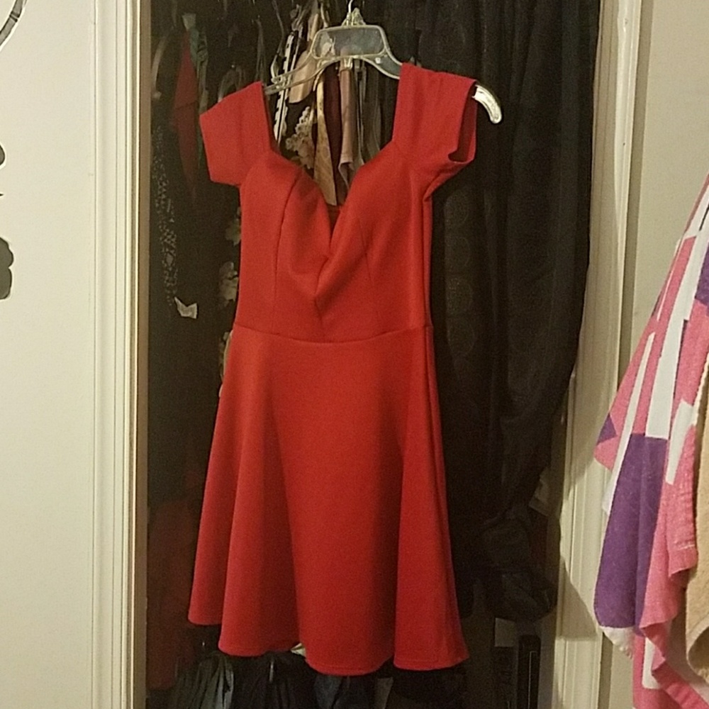 A red off the shoulder dress. !!!Make a offer!!!