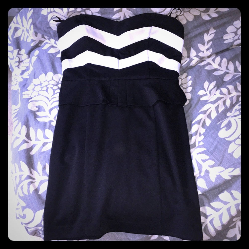 Flattering Strapless peplum LBD