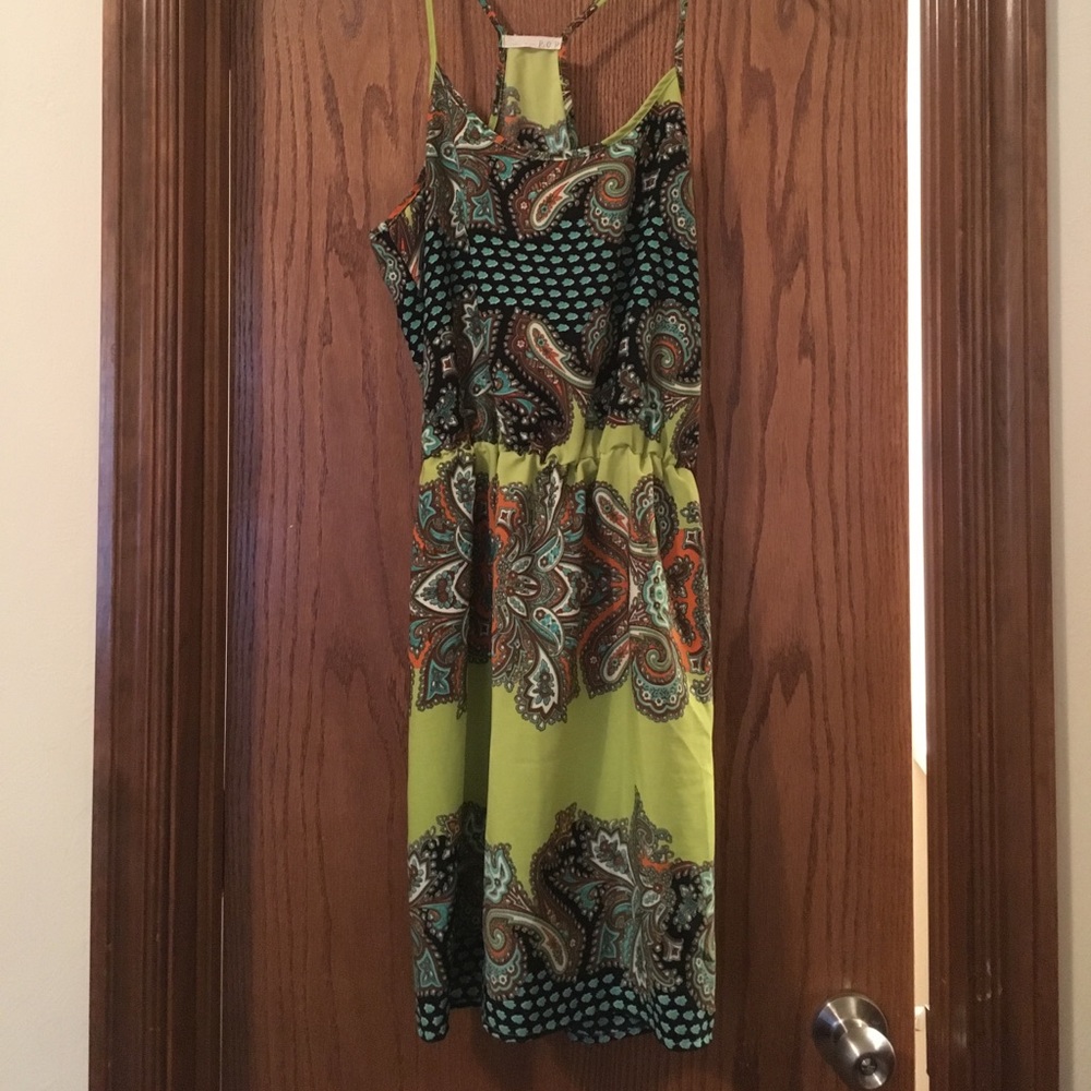 Green paisley dress