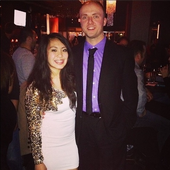 White/Gold Sequin Party Dress | Sz M - Picture 3 of 3