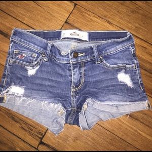 Distressed Hollister jean shorts