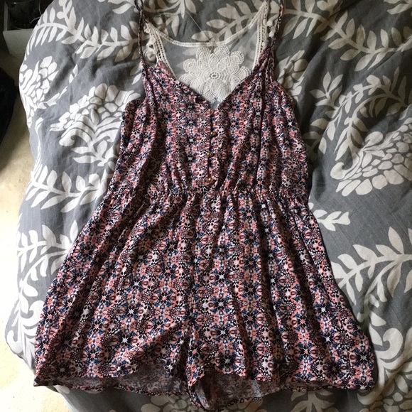 Button down romper with lace back! - Picture 1 of 2