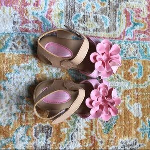 Toddler girls pink flower sandals