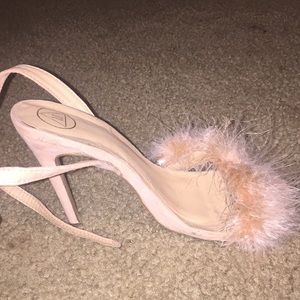 Carrie Feather Strappy heeled sandals