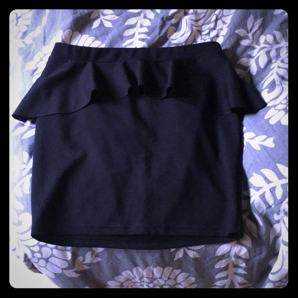 Black peplum skirt