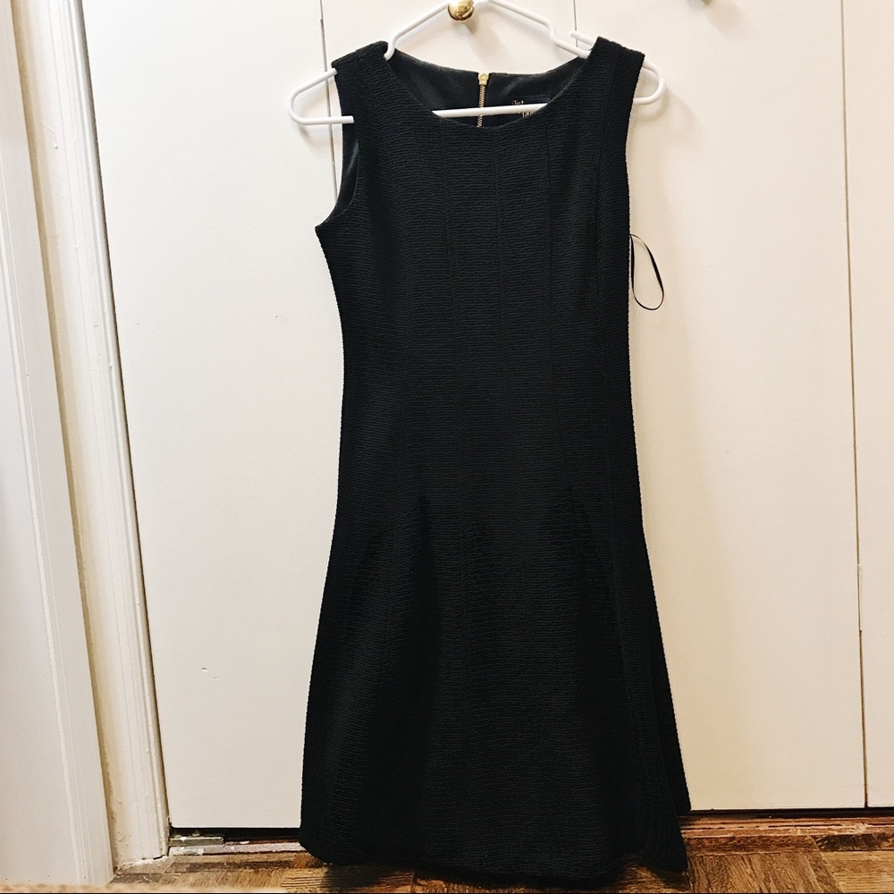 A-line textured black dress (new without tags)
