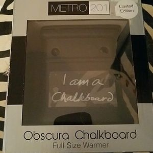 Warmer candle with chalk board sides