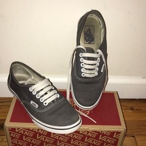 Gray vans with laces