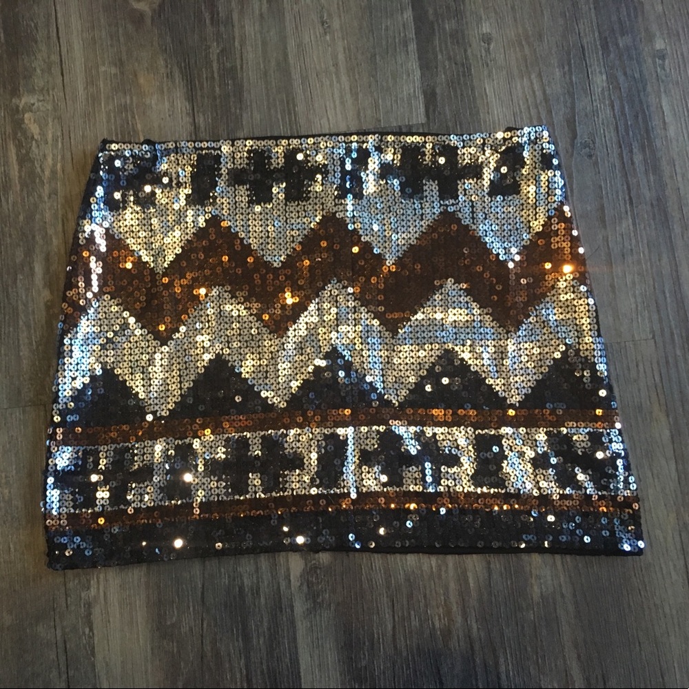 Sequin, Aztec Skirt | Sz L