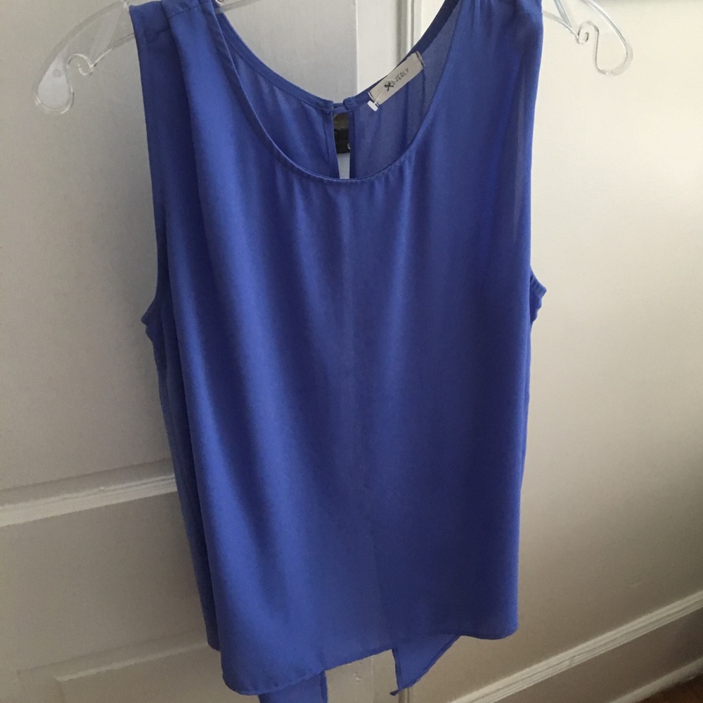 Purple everly top with open back