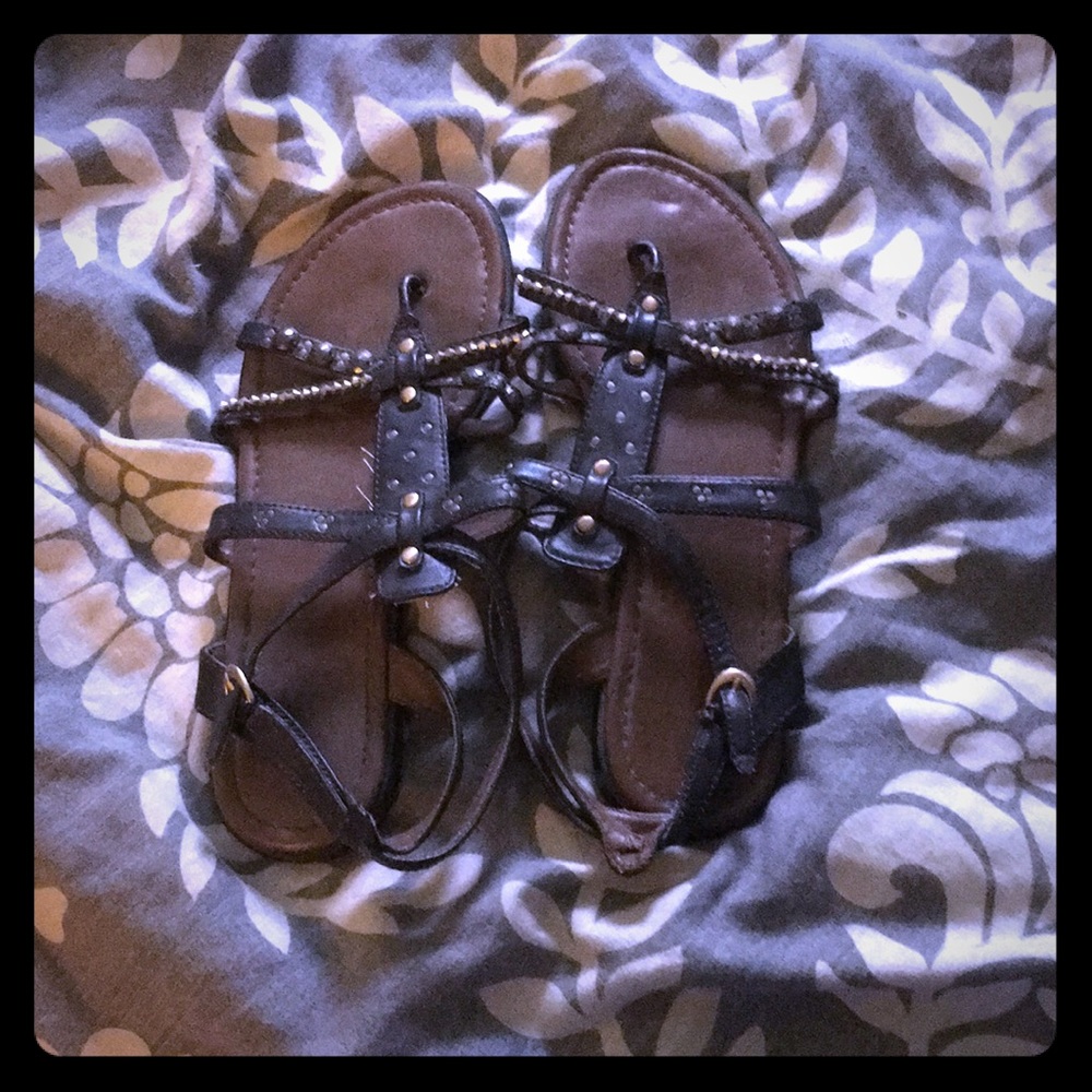 Brown gladiator sandals