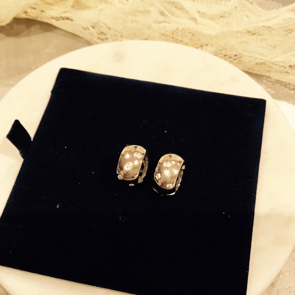 Designer Inspired CZ Diamond Hoop Round Earrings