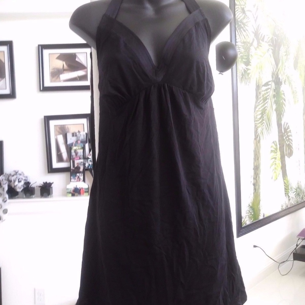 CACIQUE LANE BRYANT BLACK SUMMER HALTER TOP NWT XL - Picture 1 of 2