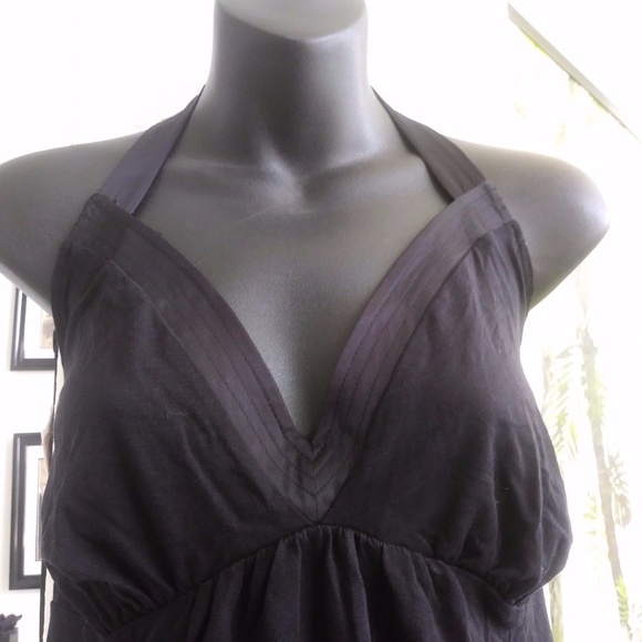 CACIQUE LANE BRYANT BLACK SUMMER HALTER TOP NWT XL - Picture 2 of 2