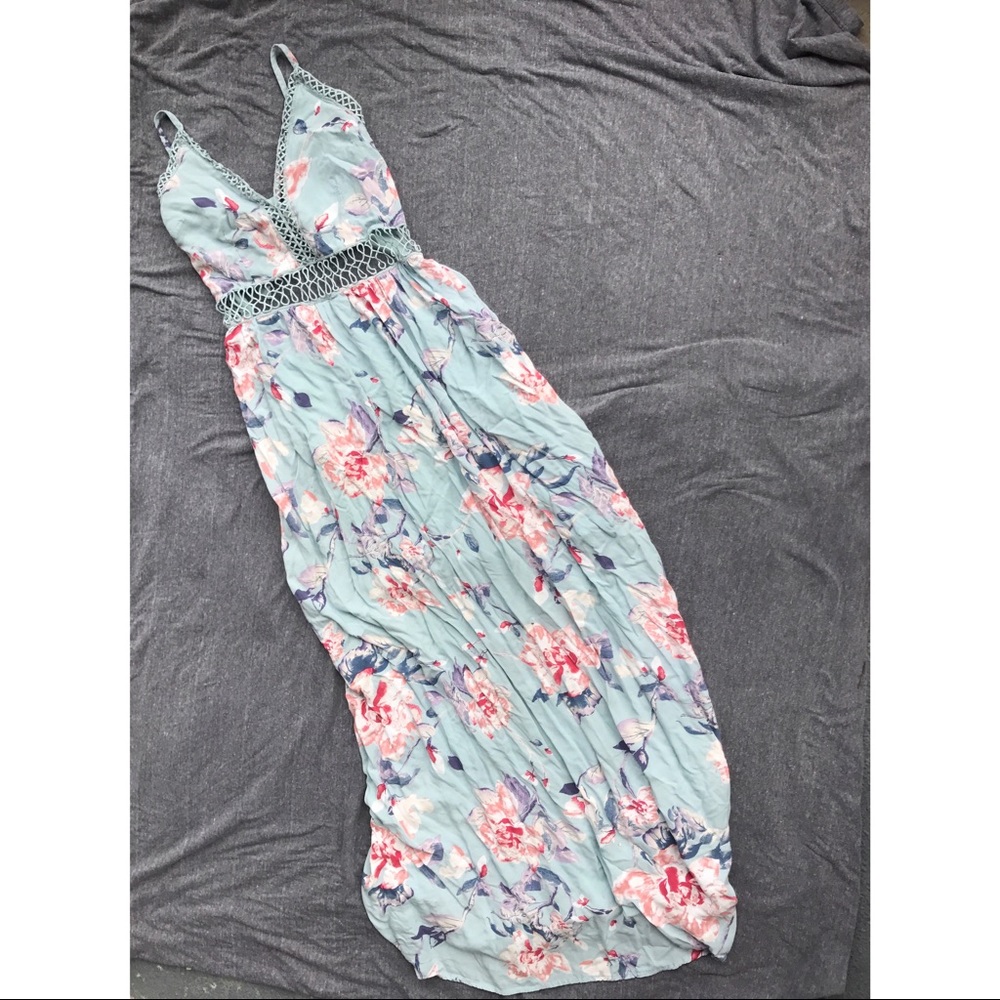 Floral Open Back Maxi Dress