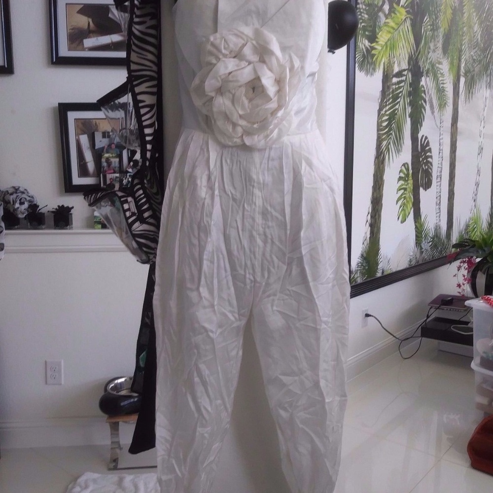 ROBERTO GARCIA SILK WHITE HAREM JUMPER JUMPSUIT L