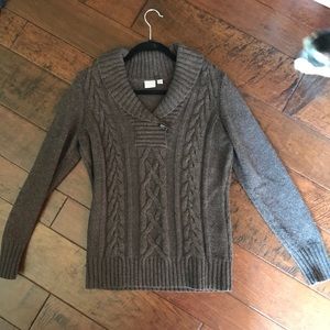 Esprit Cable Knit Sweater in Brown. Medium