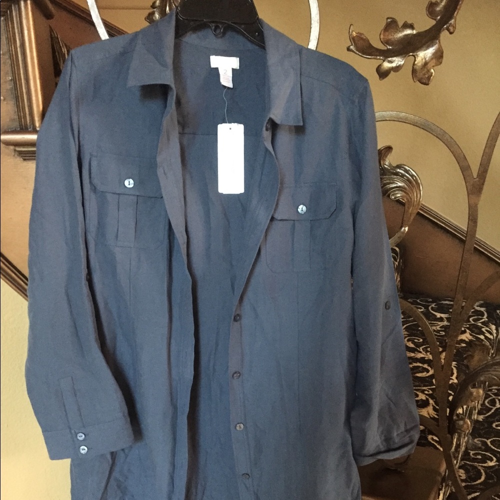 Blue long sleeve top