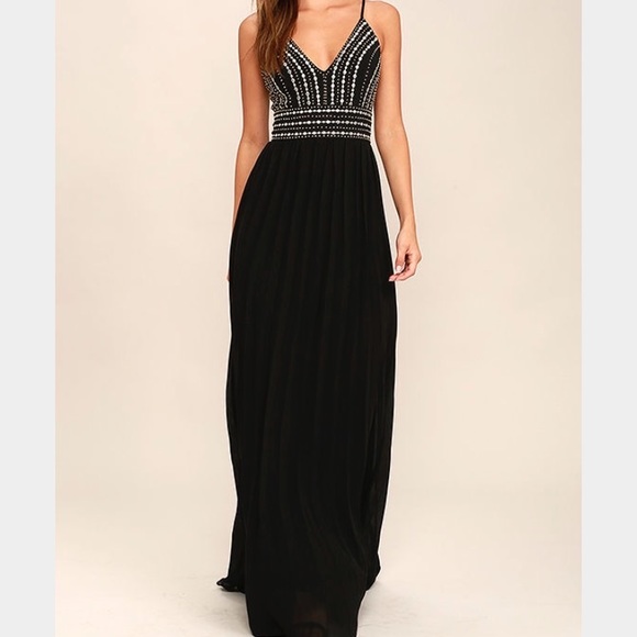 Lulus Dresses & Skirts - New Black Embroidered Maxi Dress Lulu's