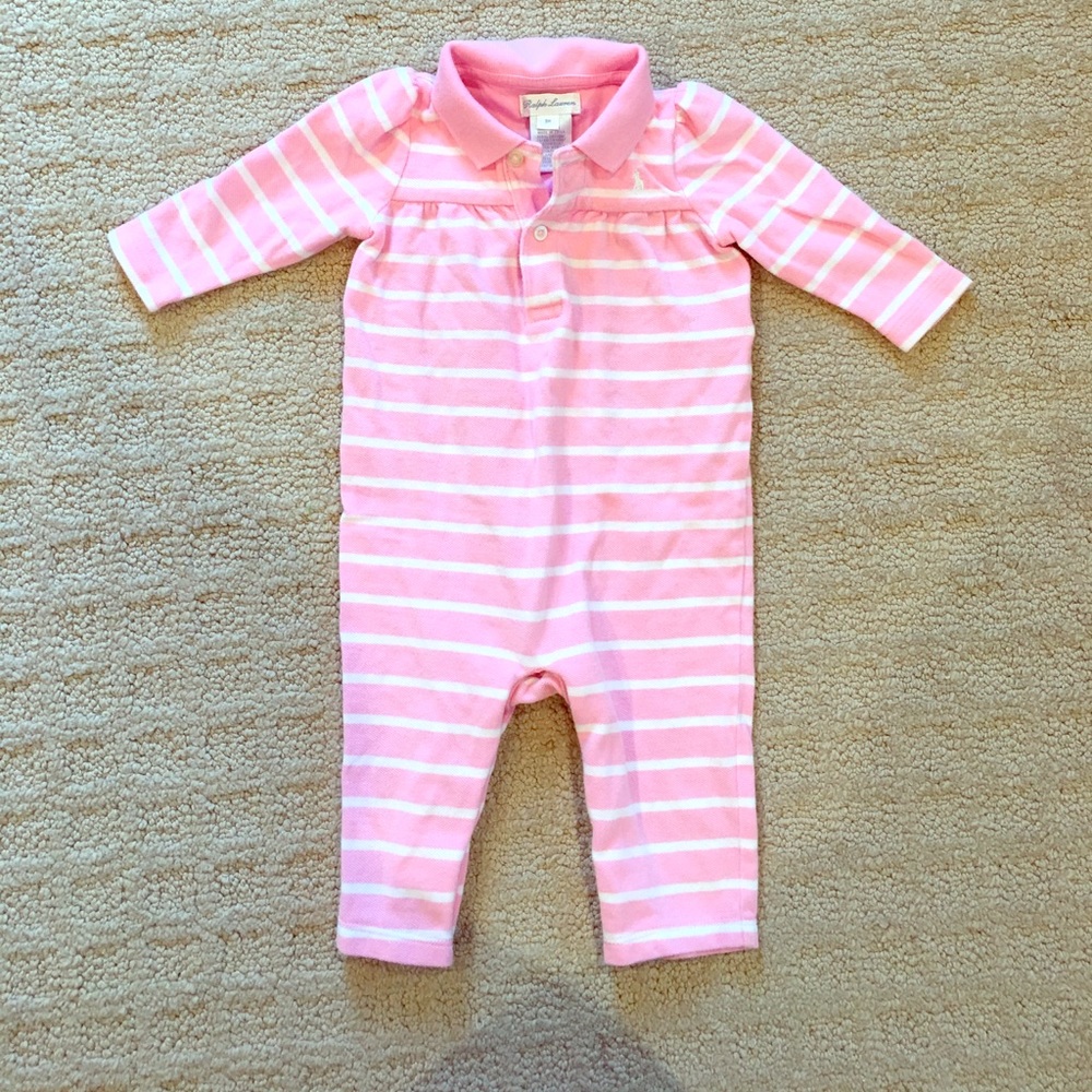 3/$30 Ralph Lauren pink one-piece 6-9 months