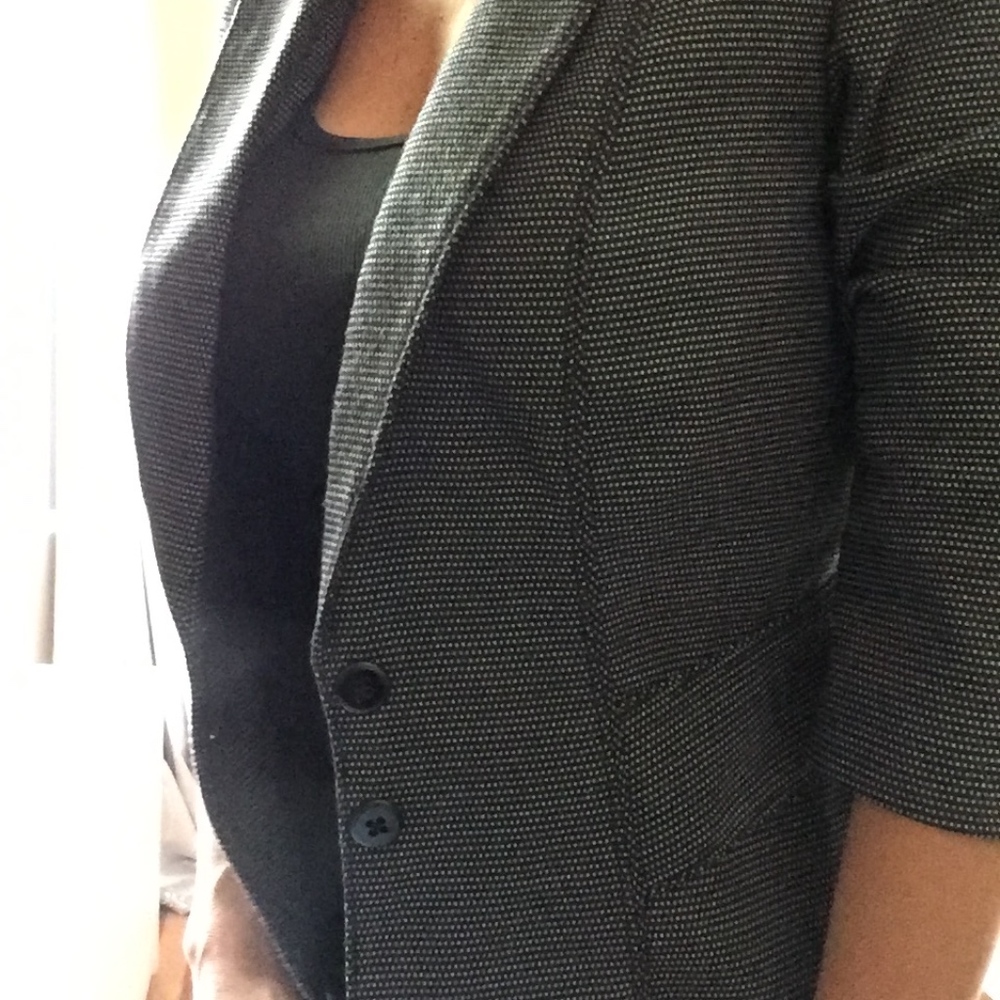 Blazer 3/4 sleeve black and white