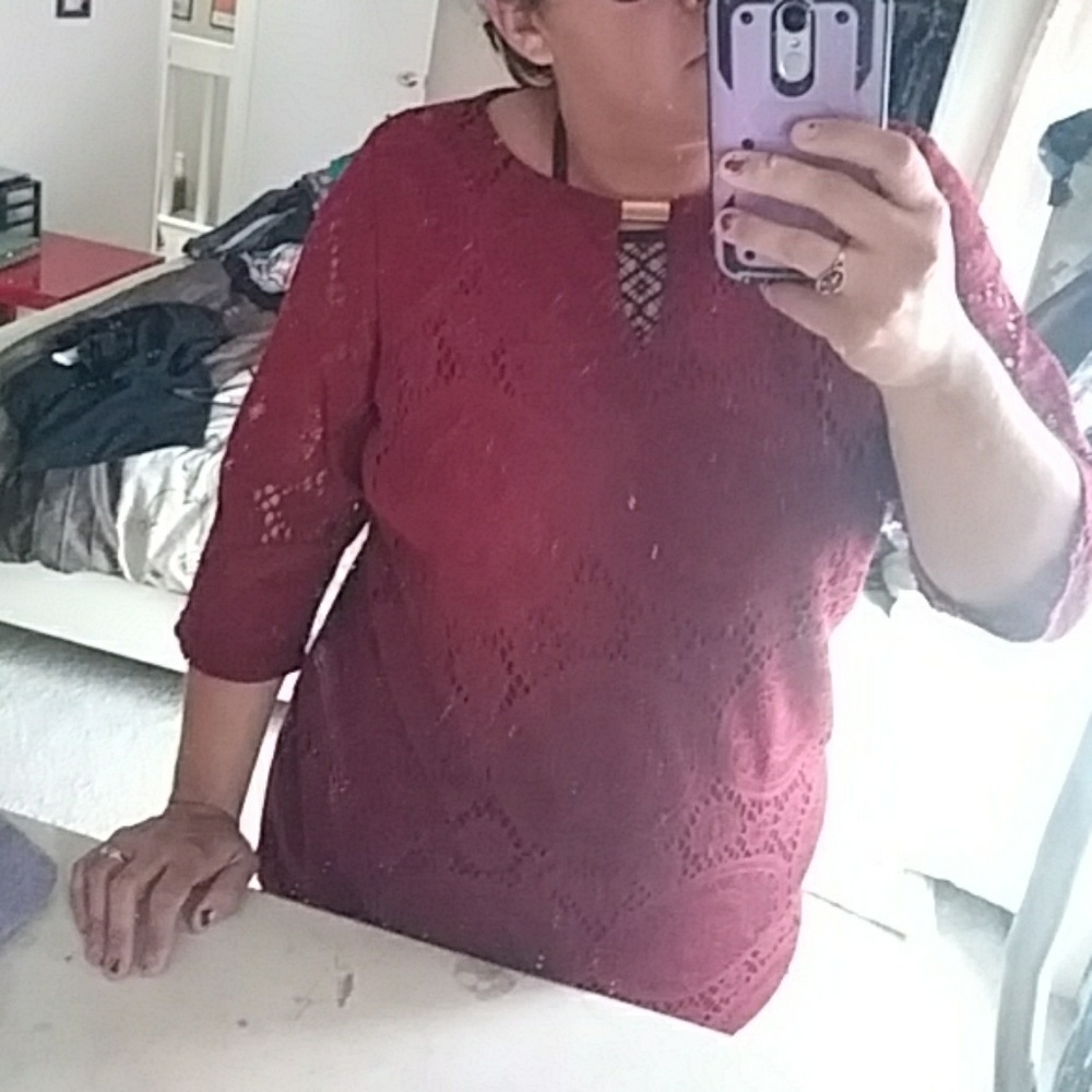 Red lace dress
