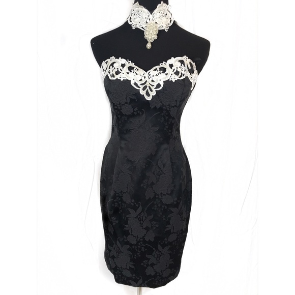 90s chanel black dress