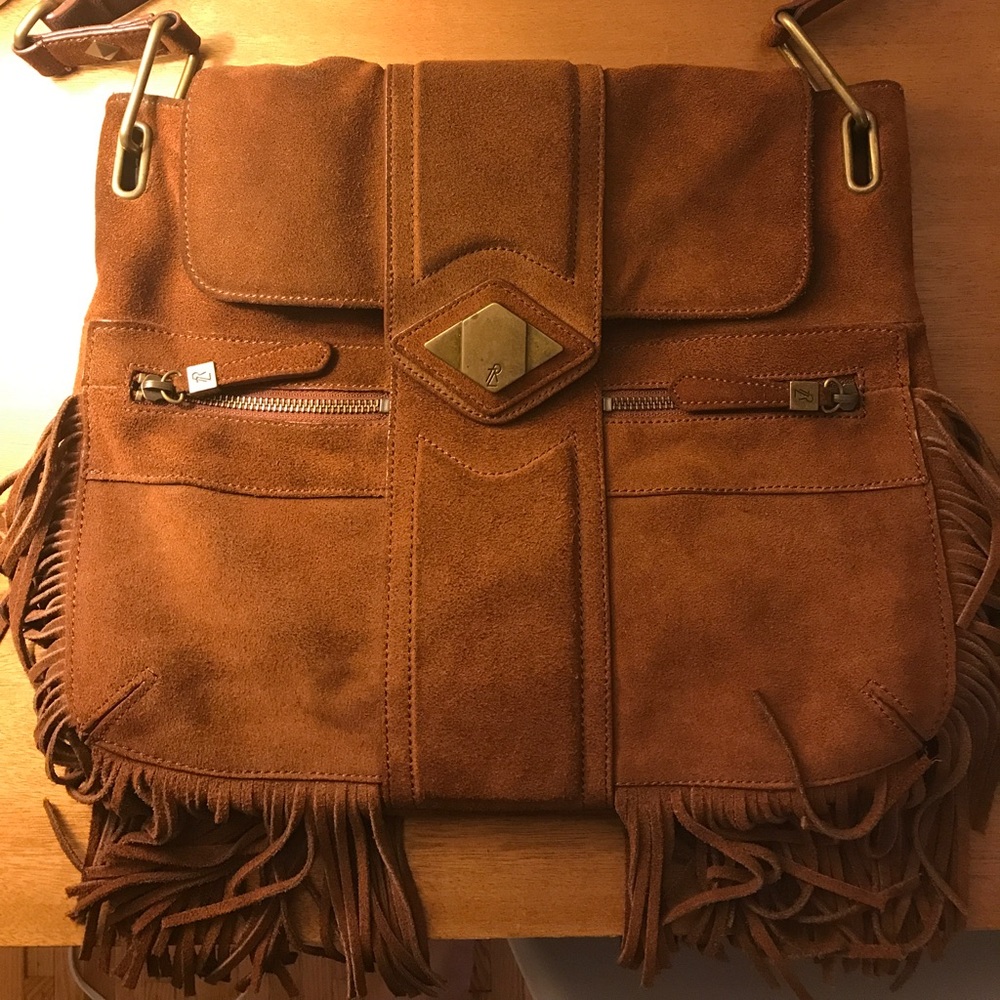 Rachel Zoe Fringe Suede Shoulder Hobo Bag