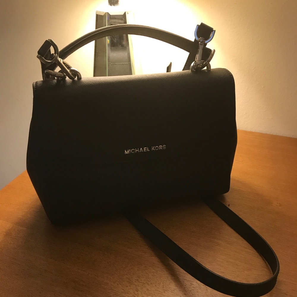 Michael Kors Small Ava Black and Silver