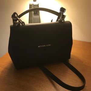 Michael Kors Small Ava Black and Silver