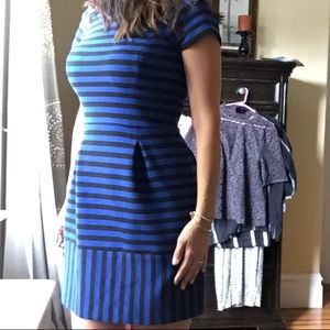 Black and royal blue striped dress