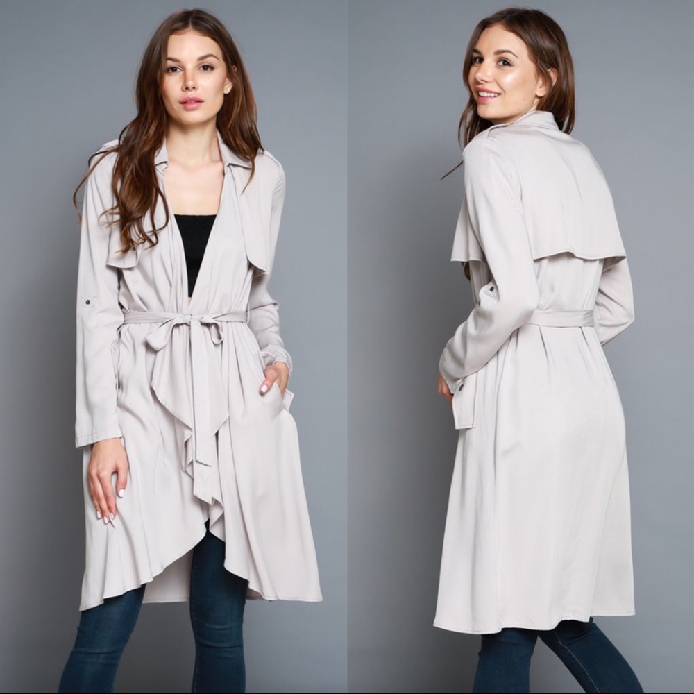 RESTOCKED Warm Grey Trench