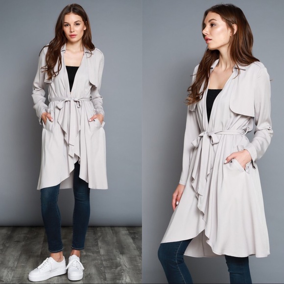 RESTOCKED Warm Grey Trench - Picture 2 of 3