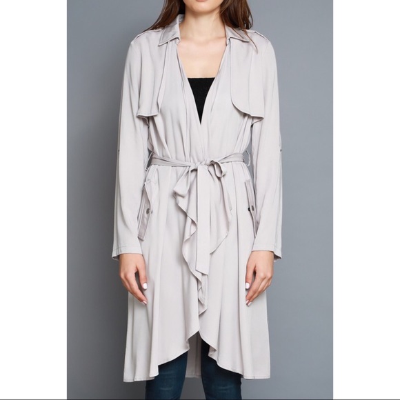RESTOCKED Warm Grey Trench - Picture 3 of 3