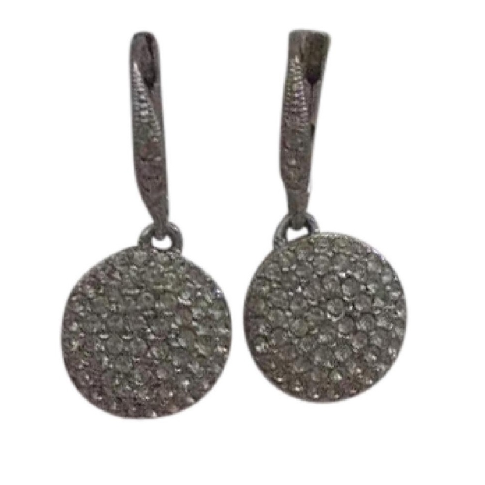 Nadri silver round drop earrings