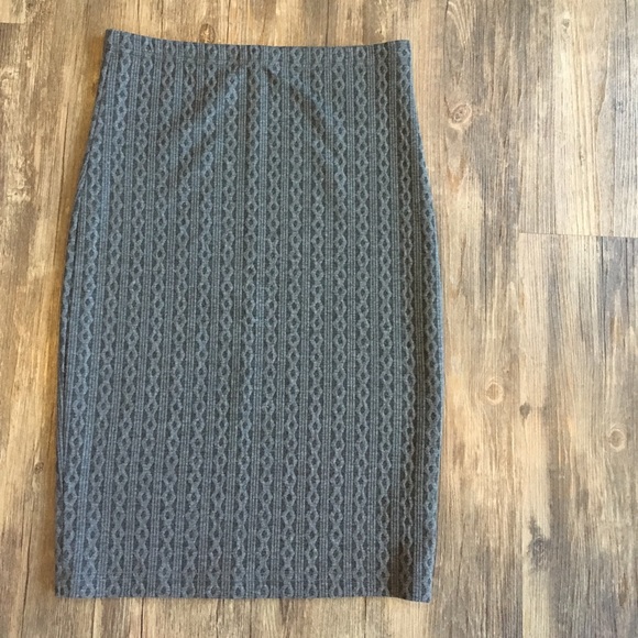 Gray Patterned Pencil Skirt | Sz M - Picture 1 of 2