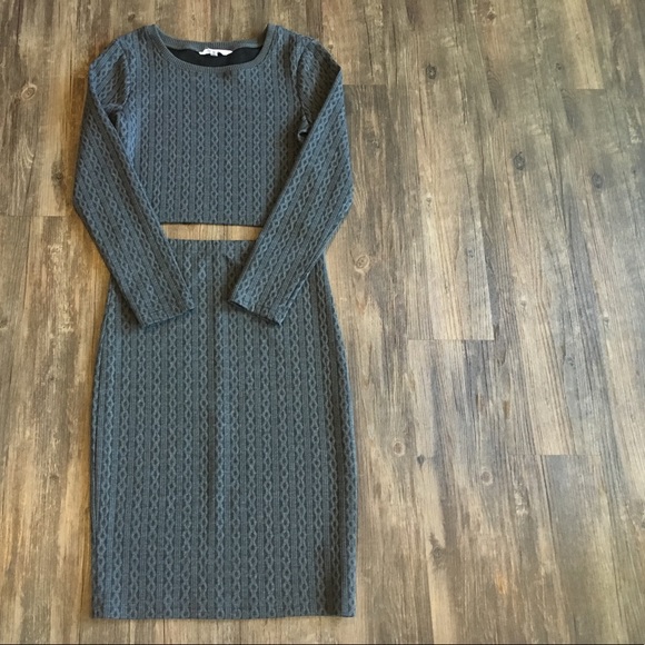 Gray Patterned Pencil Skirt | Sz M - Picture 2 of 2