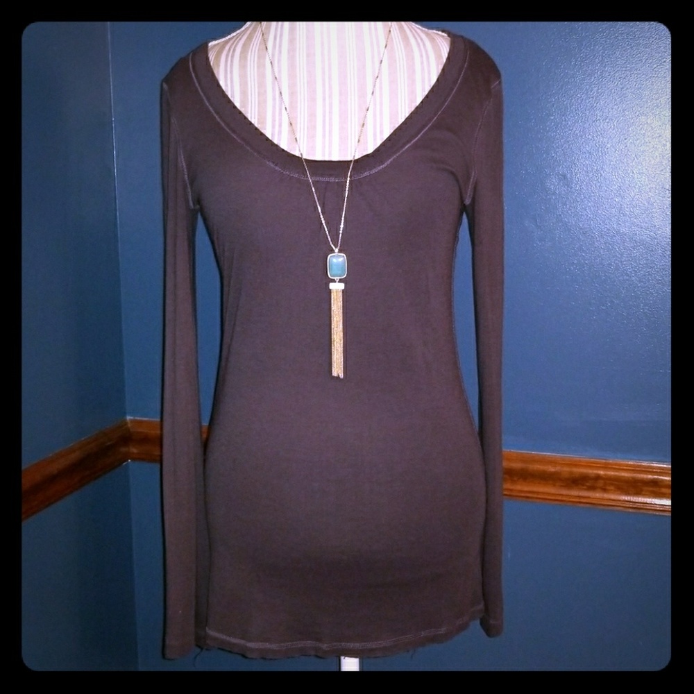 Long Sleeve Navy Blue Top