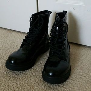 Black combat boots