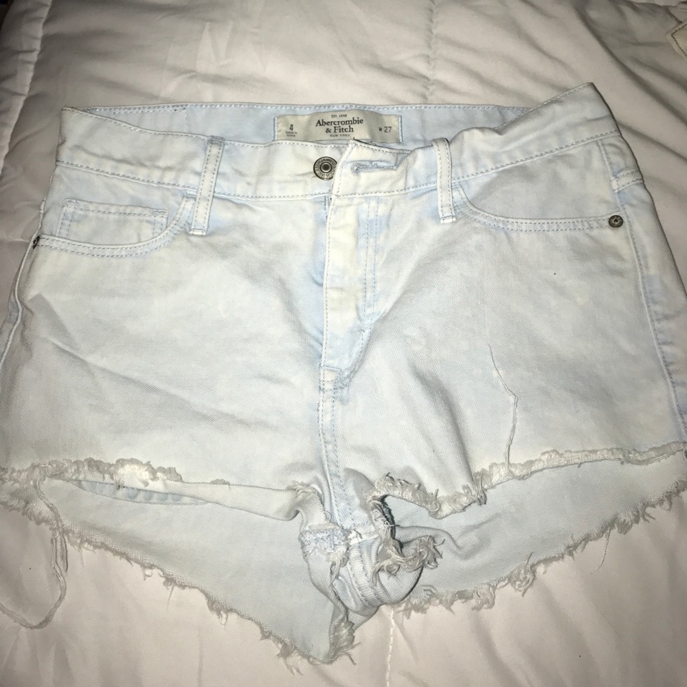 Abercrombie & fitch light  blue high wasted shorts