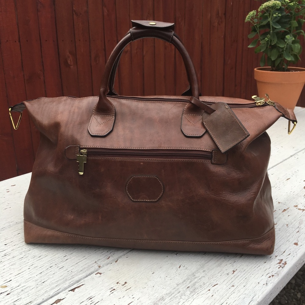 Jack Georges Full Grain Leather Weekender Duffle