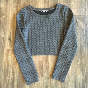 Gray Long Sleeved Cropped Sweater | Sz M