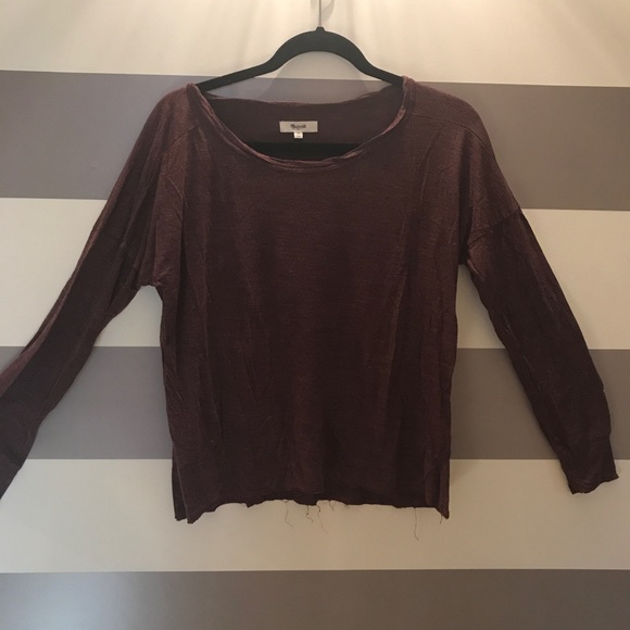 Madewell Maroon Long Sleeve Tee - Picture 1 of 2