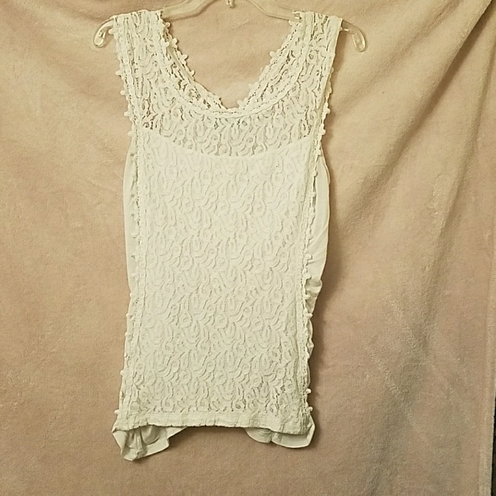 Maurices White Lacey dress tank XL