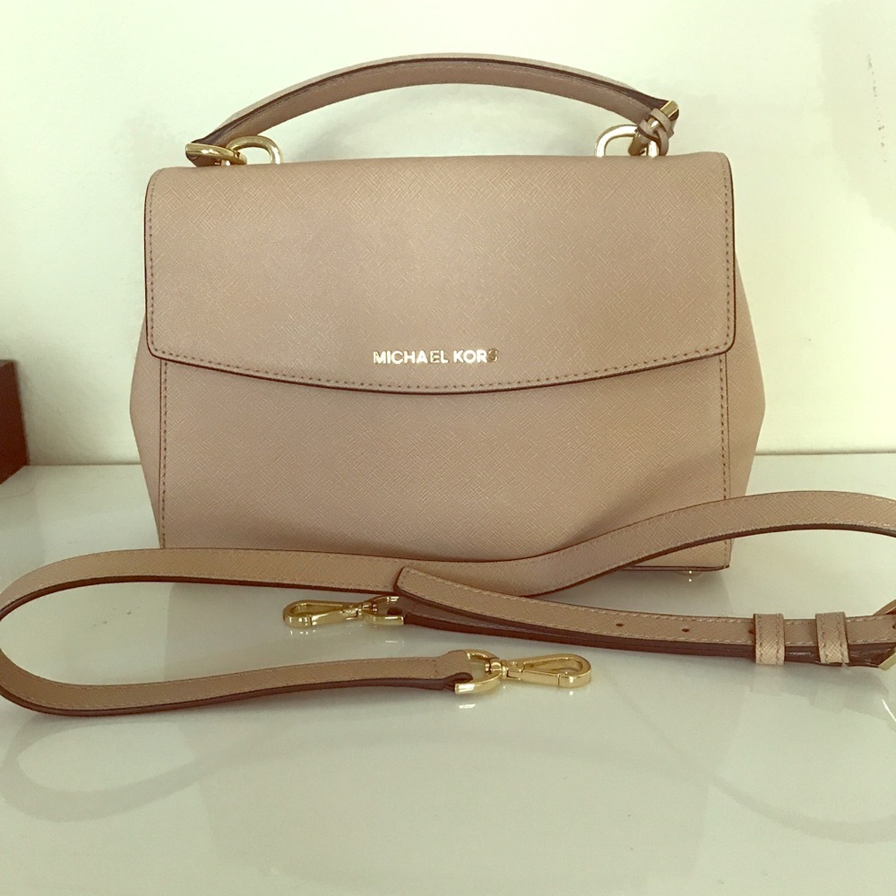 MK beige satchel