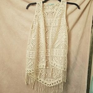 Maurices Cream Sleeveless Shawl Large